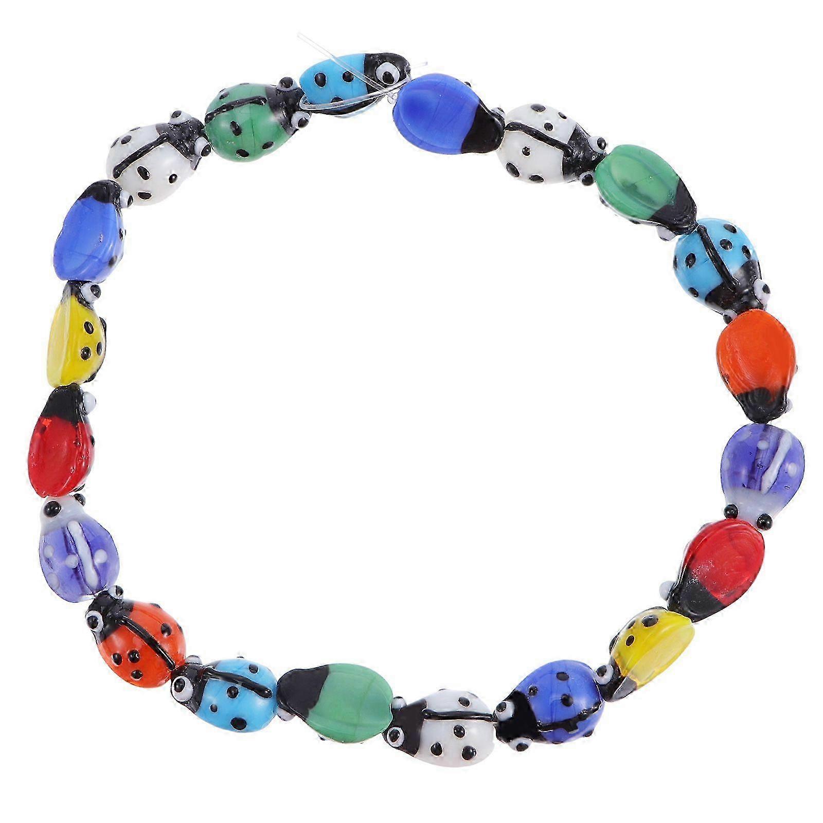20pcs DIY Ladybug Shape Beads Beading Charms Supply Handmade Tool (Random Color)