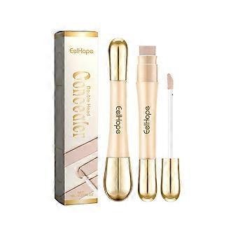 Doppelköpfiger Concealer-Stick, klarer Concealer-Stick zur Gesichtsreparatur, hellt den Hautton auf, wasserfester und schweißfester dreidimensionaler Reparatur-Concealer, 7 ml