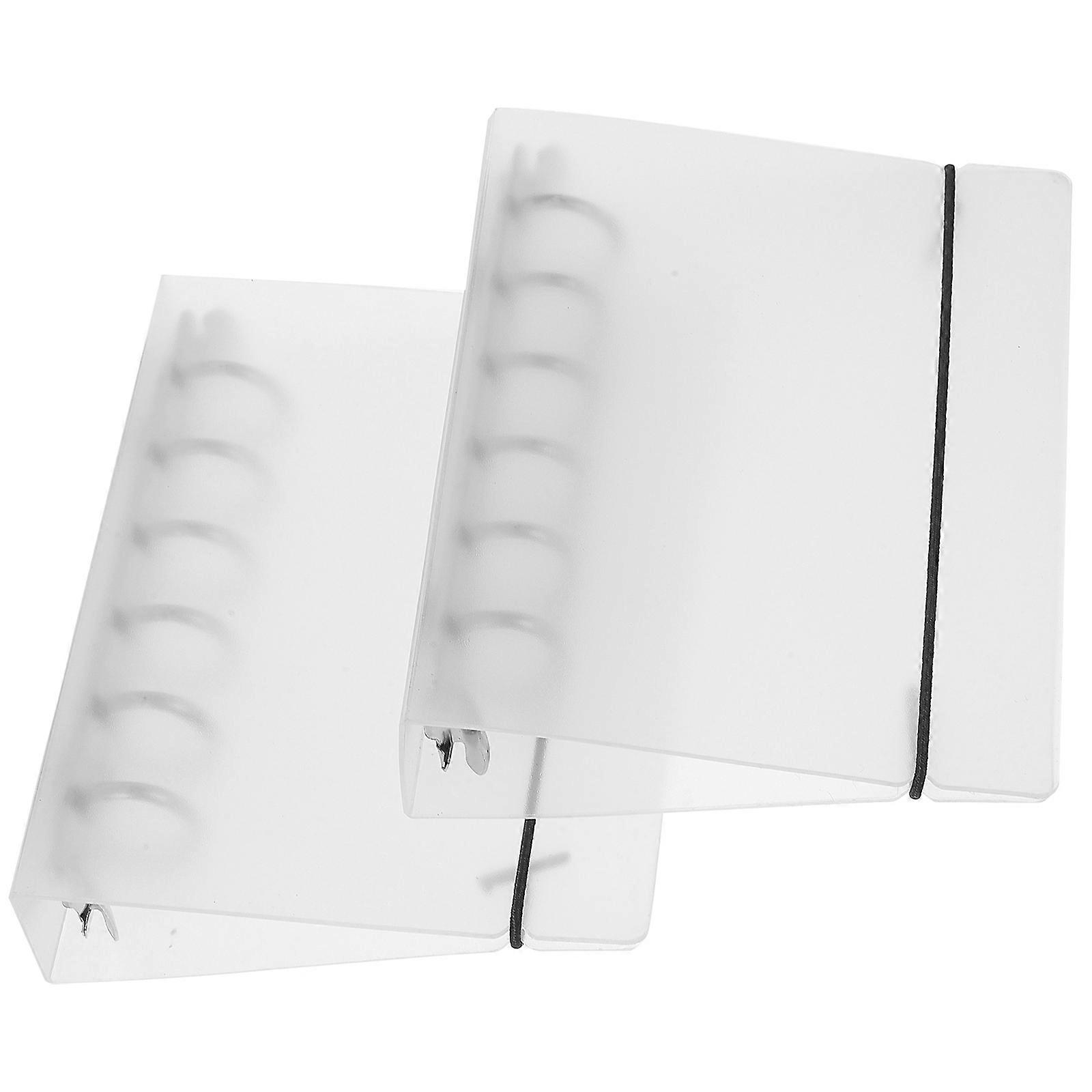PP Metal Binder Notebook Shell for Storage Use 2Pcs Clear Office Binder