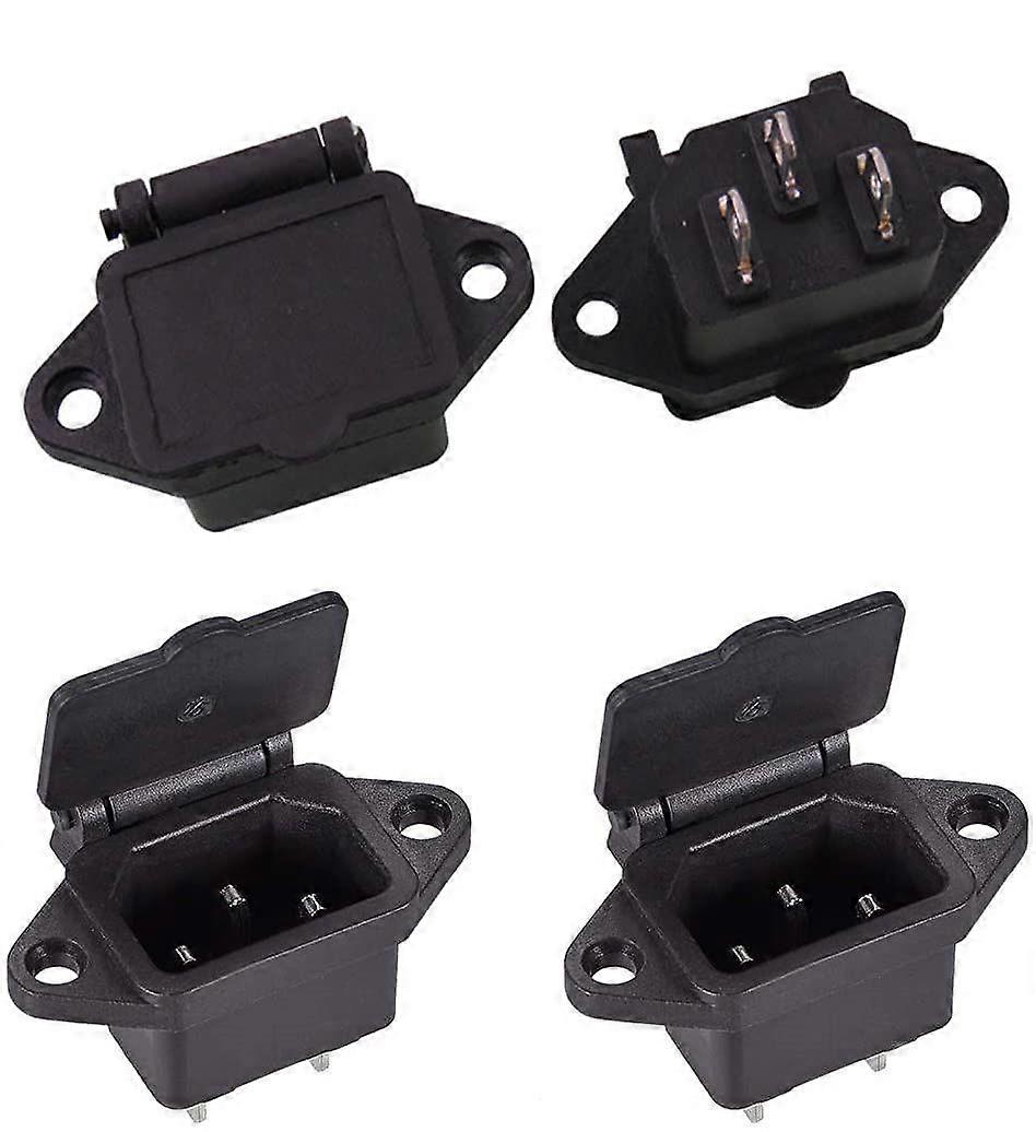 IEC320 C14 Male Plug - Chassis PCB Panel Socket, 4 Pcs