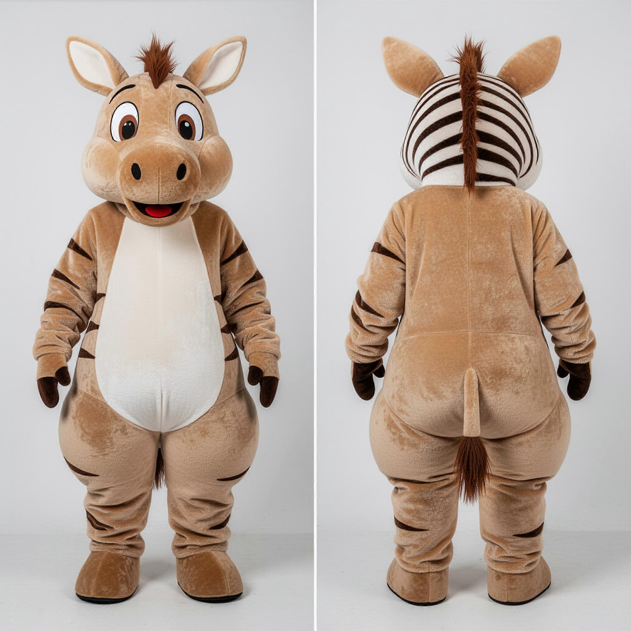 MASTICOT Tan Striped Quagga Mascot