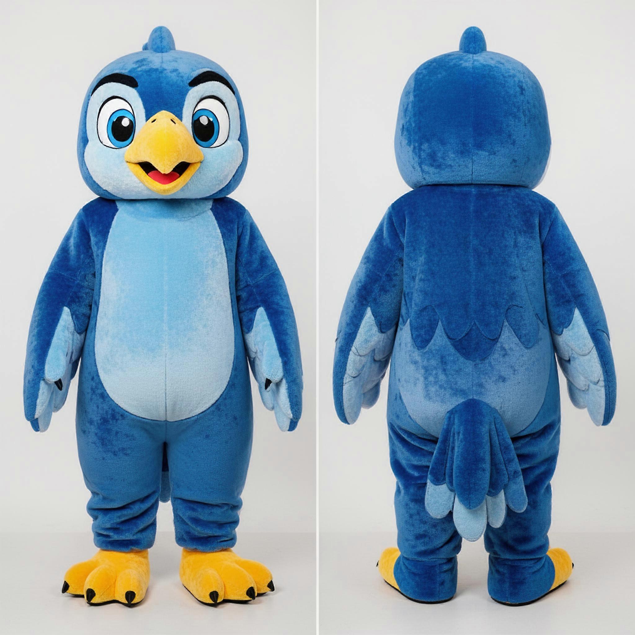MASTICOT Sky Blue Cartoon Falcon Mascot