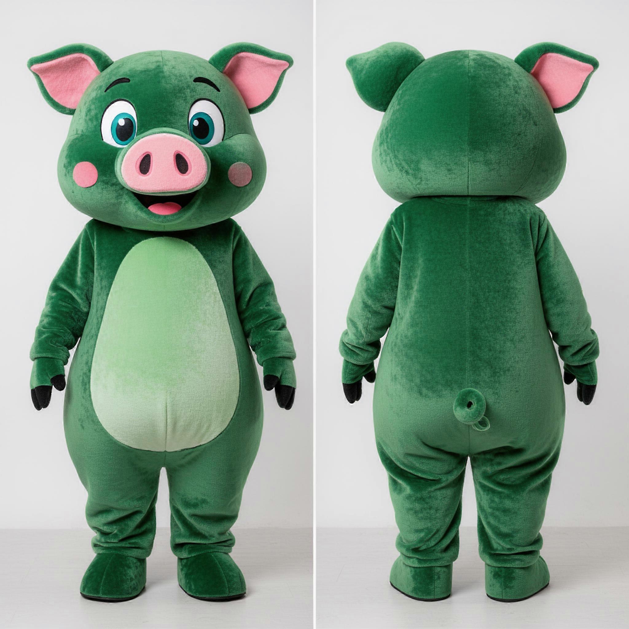 MASTICOT Forest Green Broad Shouldered Pig Mascot