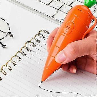 Novelty Carrots Design Press Type Recording Pen Portable Compact Easy To Carry Anywhere Travel Journal On-The-Go Notes.C6