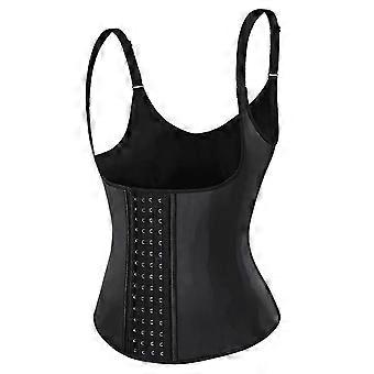 Colete modelador de cintura feminino com controle abdominal, que retém o calor, ideal para pós-parto. Ajustável com fecho de colchetes, perfeito para academia.
