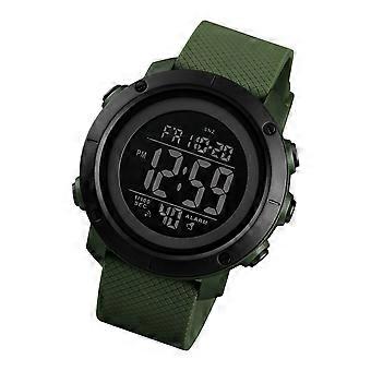 Men Multi Function Timer Watch Double Time Glow in Dark Water Resistant Design for Sports and Travel  Military green belt 