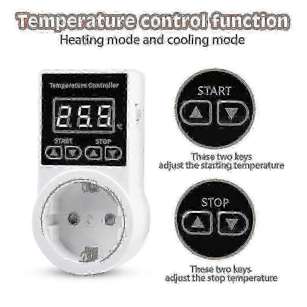 1pcs Thermostat Socket With Sensor, Digital Temperature Controller Socket, Waterproof Temperature Edition 1128