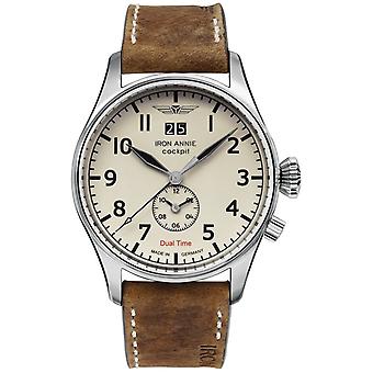 Ferro Annie cockpit Swiss Quartz relógio homem analógico com pulseira cowskin 5140-3