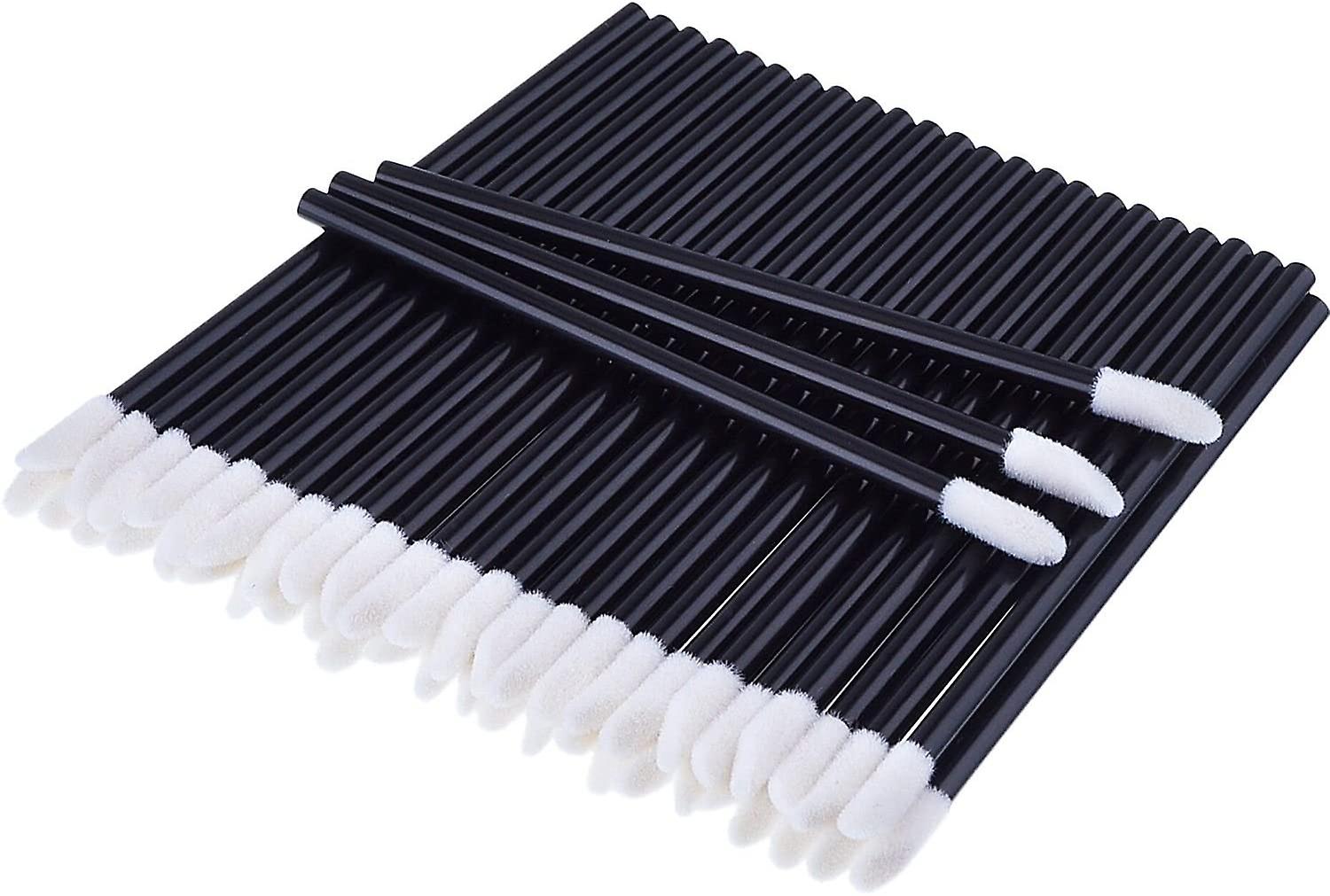 100 Pieces Disposable Lip Brushes Disposable Lip Brushes Makeup Tool Kits, Black