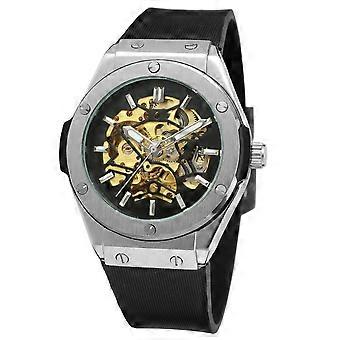 Luxury Automatic Skeleton Watch with World Time and Luminous Dial