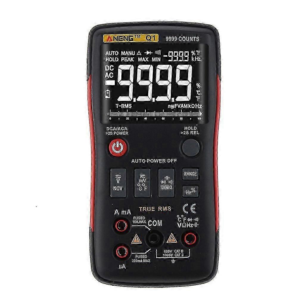 Q1 True-rms Digital Multimeter Auto Button 9999 Counts Analog Bar Graph Tester