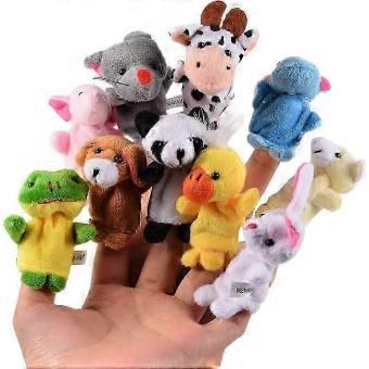 2026 Hot!! 10 Pieces Soft Plush Animal Finger Puppet Set Animal Finger Puppets