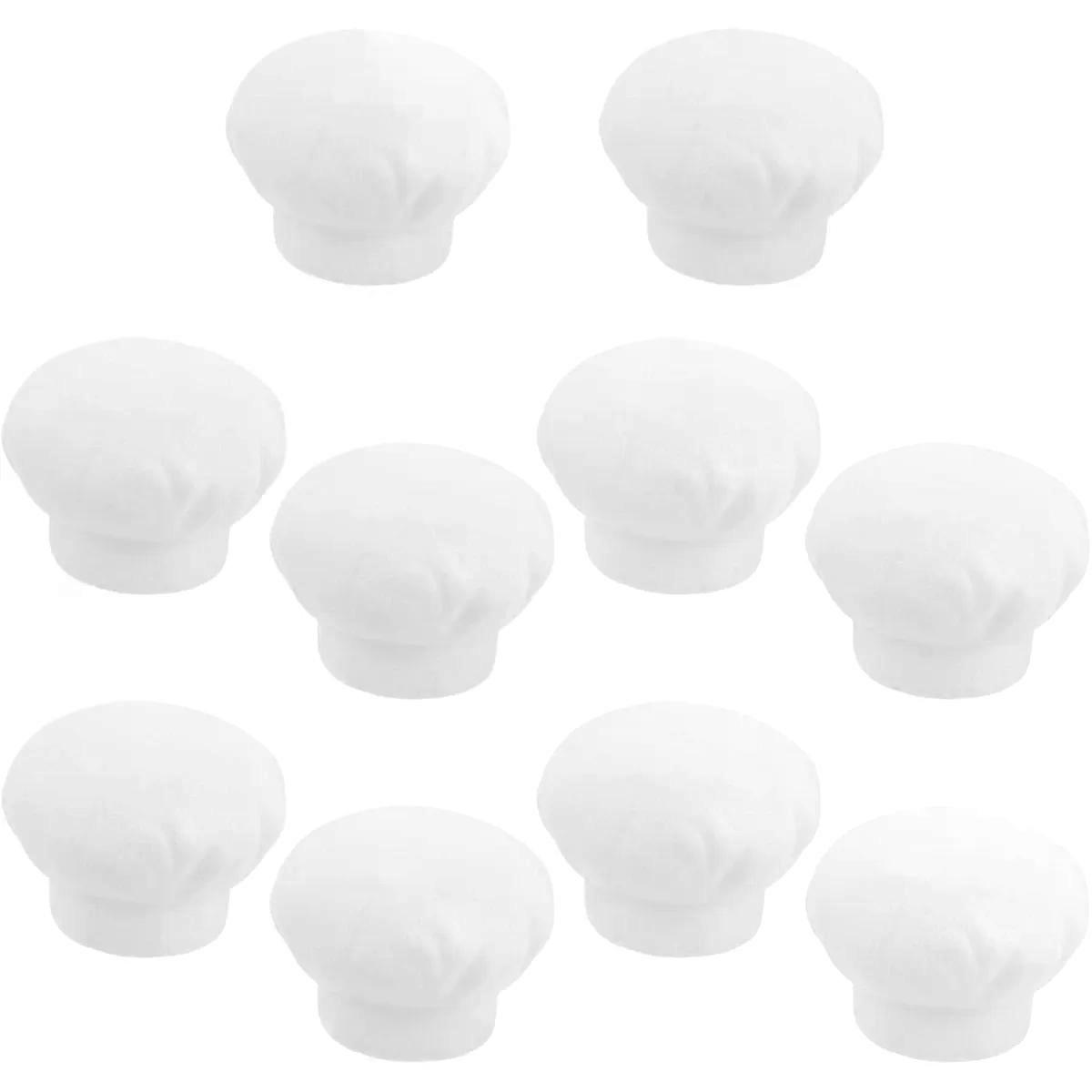 Mini Doll Chef Hat, 10Pcs White Foam Flocking Caps for Dolls