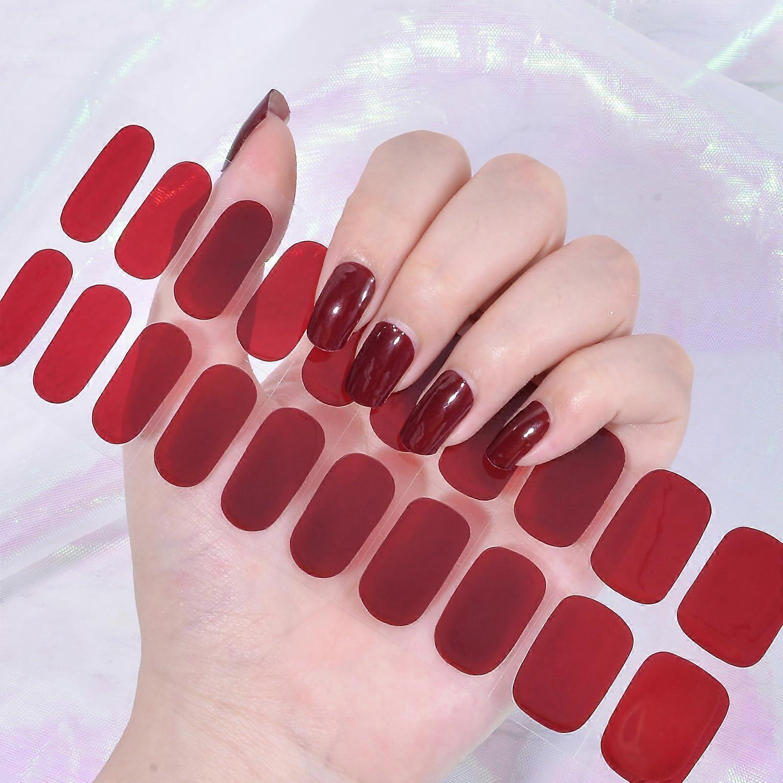 Dark Red Snowflake Gel Nail Wraps
