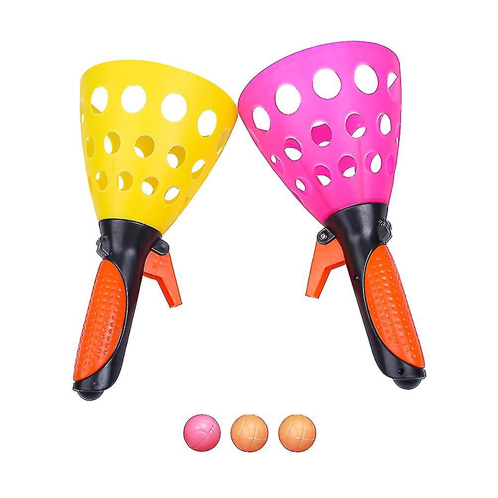 1 Pair Launch And Catch Balls Game Children Toss Game Parent-child Outdoor Garden Backyard Interactive Play Activity For Kids And Adults Playing (rand