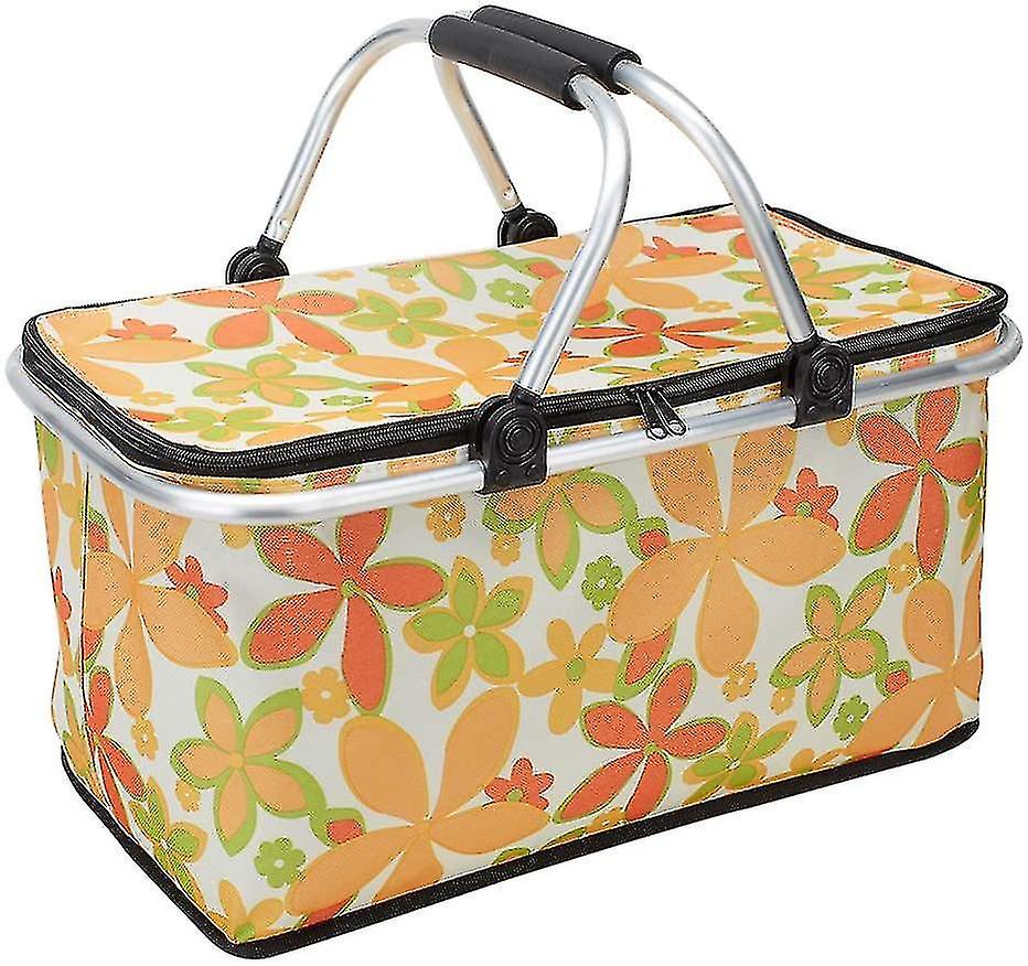 Foldable Picnic Baskets Large Capacity Collapsible Cooler Bag Insulate