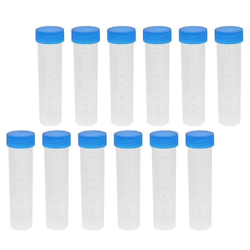 11.6X3.3cm Blue Test Tubes 50pcs 50ml Science Laboratory Centrifuge Tubes Experiment Tubes With Scr