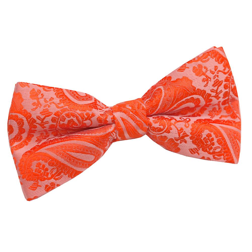 Burnt Orange Paisley Pre-Tied Bow Tie