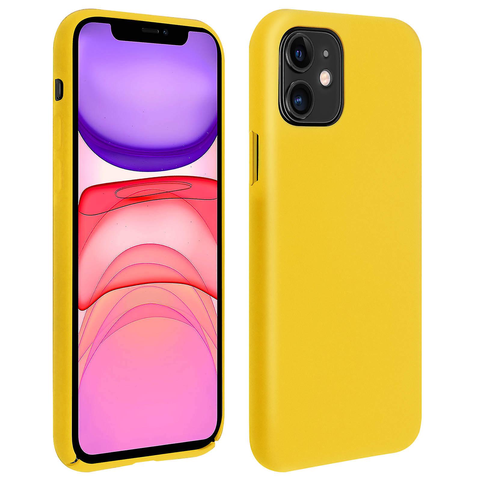 Coque iPhone 11 Silicone Semi-rigide Mat Finition Soft Touch Jaune