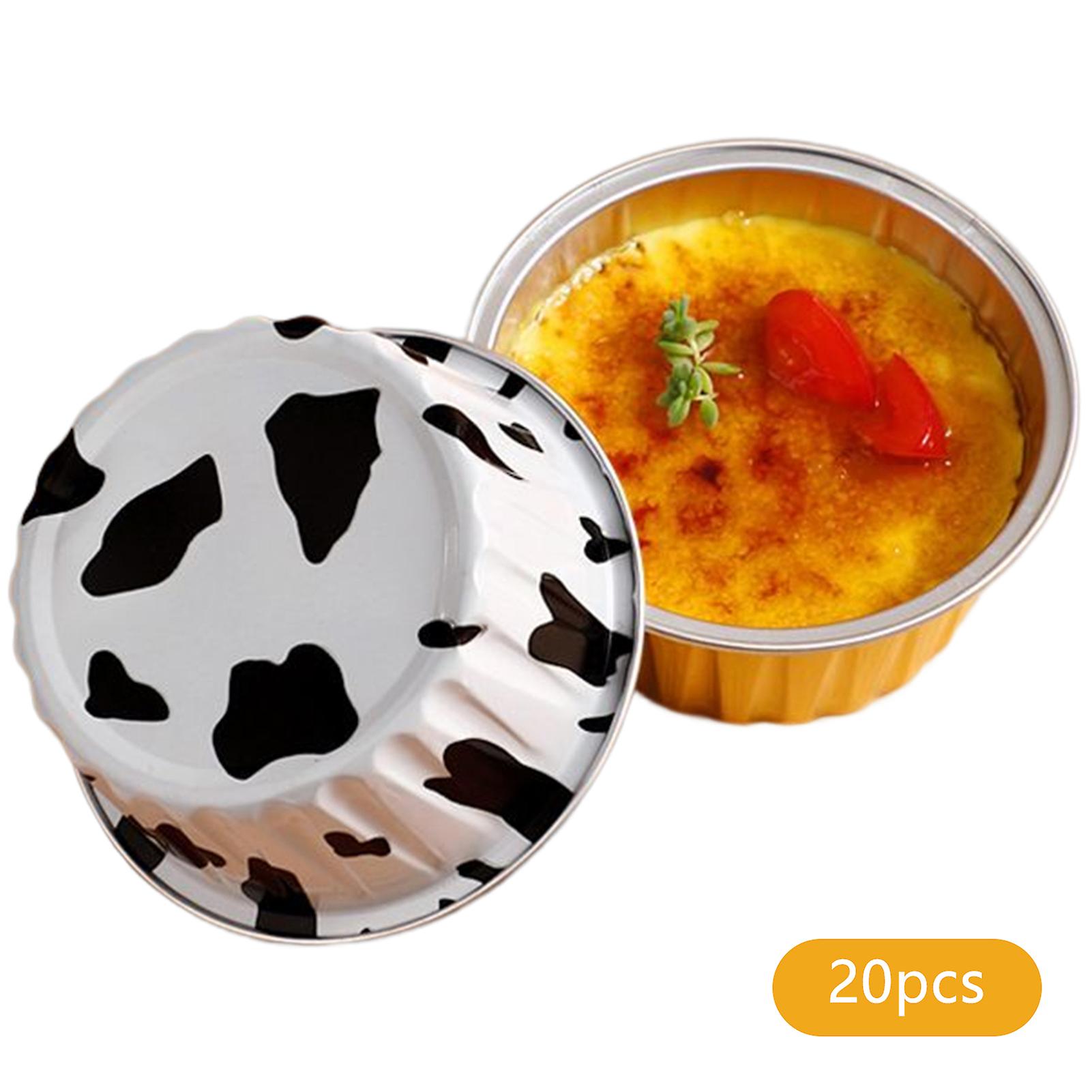 20pcs Tinfoil Pudding Cups High and Low Temperature Resistance Cup for Microwave Air Fryer Oven