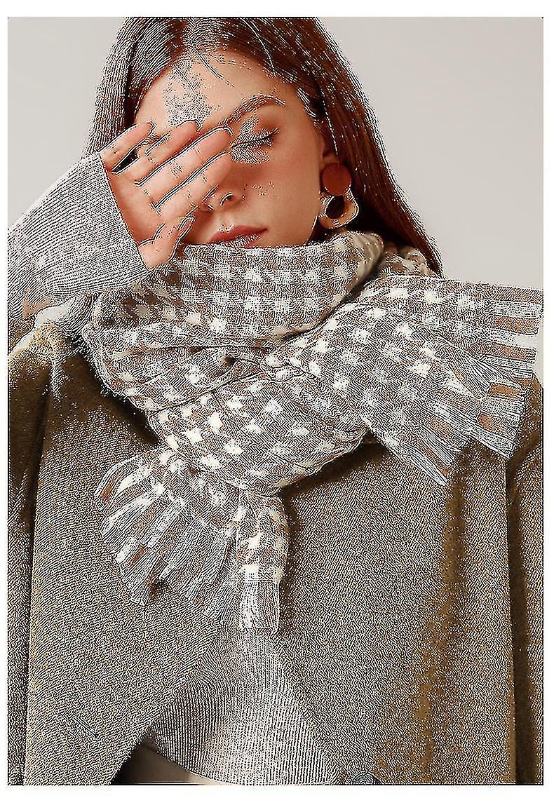 Mujer Winter Plaid Cashmere Scarf Houndstooth Scarf