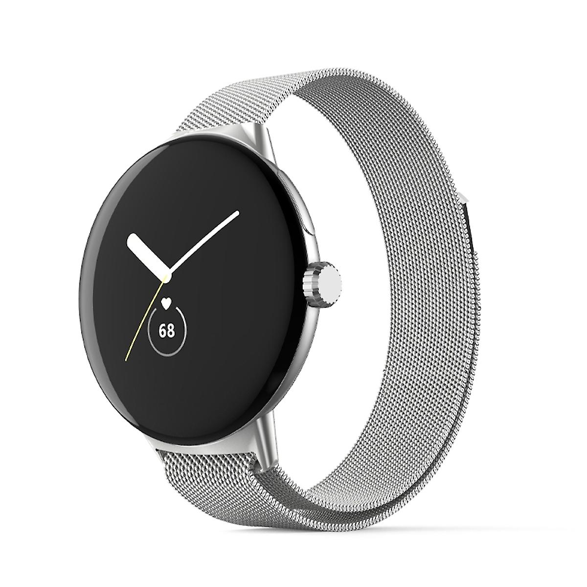 For Google Pixel Watch 3 41mm / 2 / 1 Woven Fabric Strap Silver