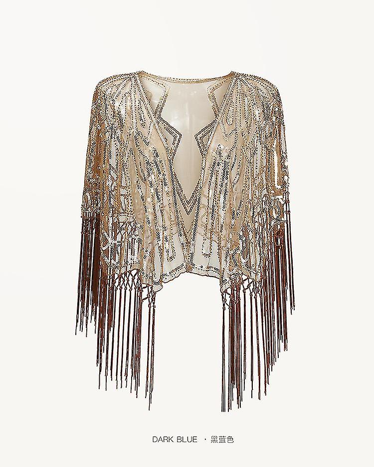 Women's 1920s Shawl Beaded Sequin Evening Bolero Flapper Cover Up
