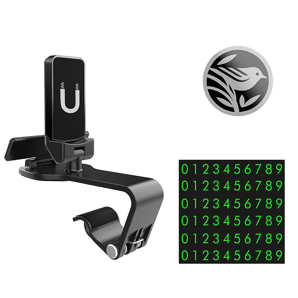 Magnetic Car Phone Holder For Dashboard And Rearview Mirror - Cell Phone Navigation Bracket With Moving License Plate