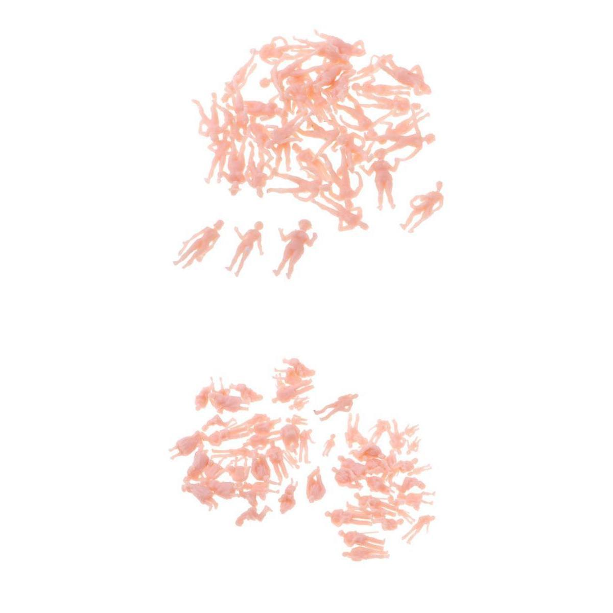 100pcs Unpainted Model Train People Figures HO Scale Model Miniature Figures