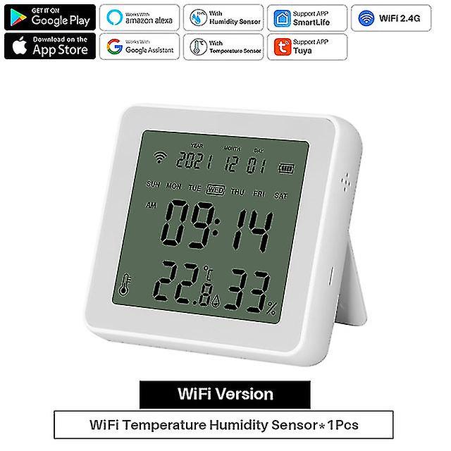 Tuya Wifi / Zigbee / Bluetooth Temperatur Feuchtigkeitssensor mit Hintergrundbeleuchtung Thermometer Smart Life funktioniert mit Alexa Google Assistant