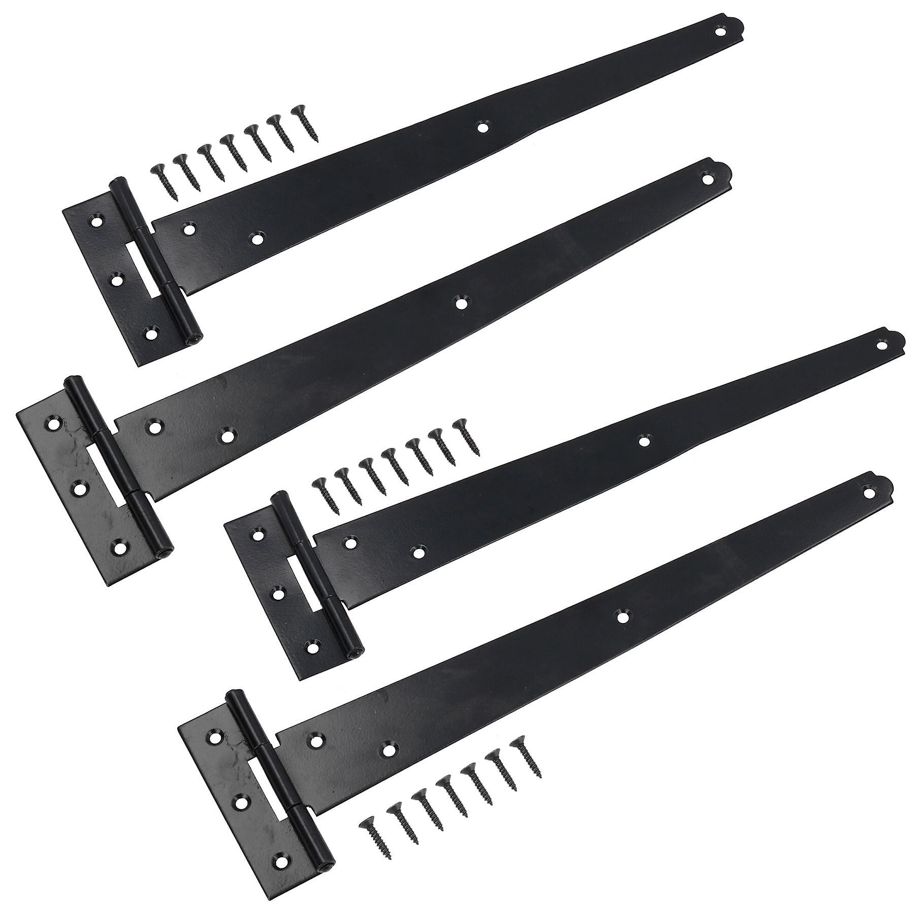 12” (300mm) Heavy Duty T Tee Hinges for Doors + Gates with Fixing Screws 4pc