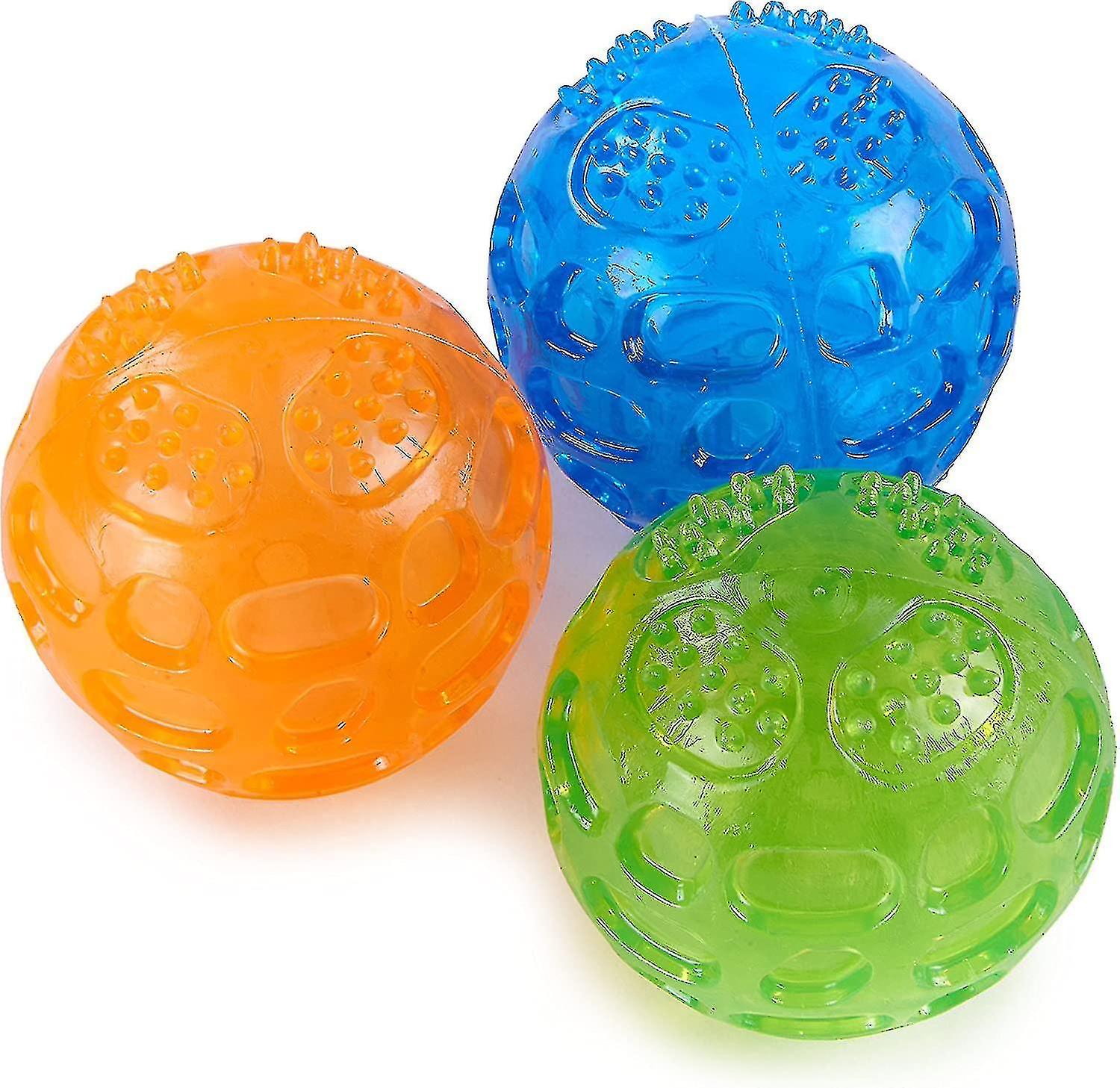 Sound Dog Ball Set Of 3 Floating Water Dog Ball, Bouncing Indestructible Dog Squeaky Ball For Traini