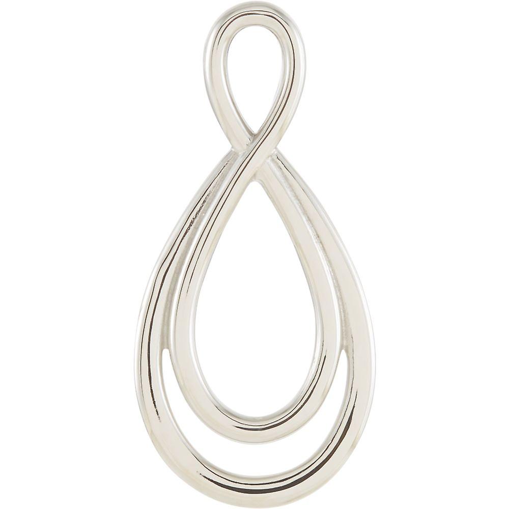 Or jaune 14 carats 22 x 11 mm poli forme libre pendentif collier-pendentif pour femmes - 1,3 grammes