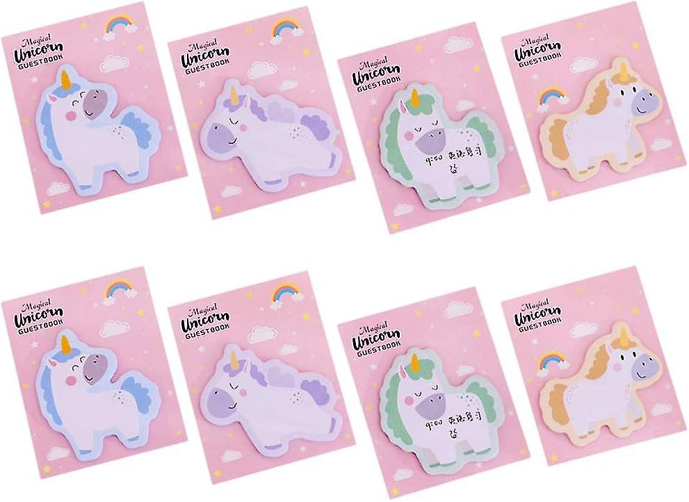 8stk Sticky Notes Self-stick Pads Unicorn Cartoon Note Pads Memo Pad