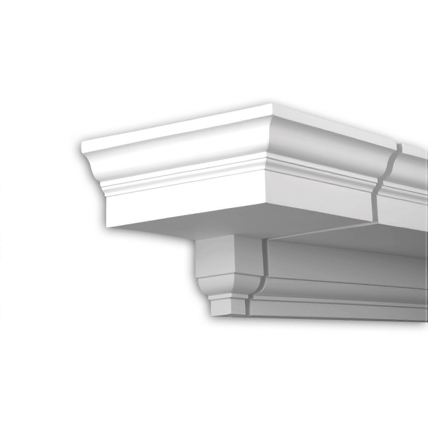 Profhome Decor 1 x End element 401131 Profhome white Rigid polyurethane foam pre-primed lightweight, sturdy, dimensionally