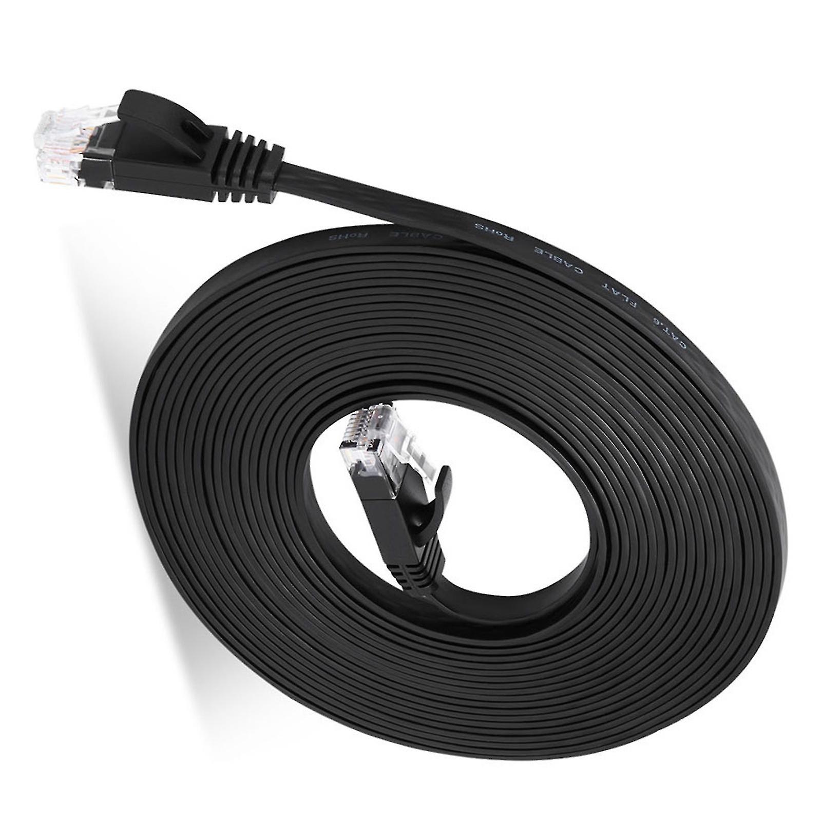 1000Mbps Gigabit Network Cable 98ft RJ45 Port CAT6 Network Cable Ethernet Cable for Routers Computers Black 