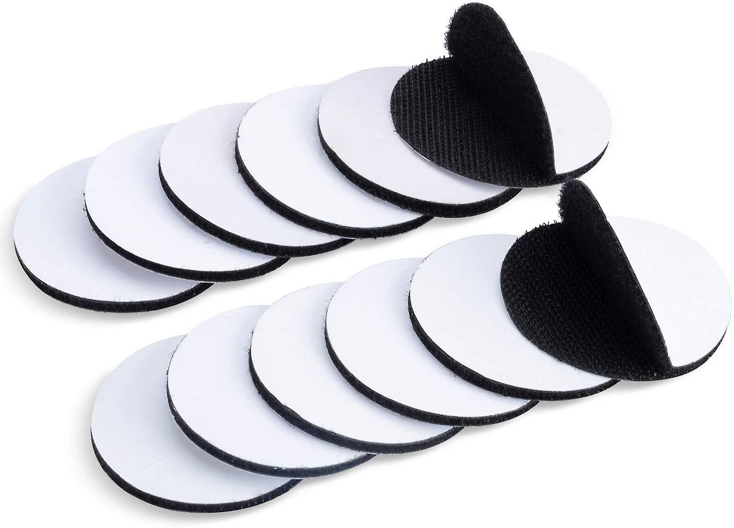 12 Pieces Self-Adhesive Tape, 3cmx3cm Adhesive Hook and Loop Strips, Double-Sided Adhesive Tape, Strong Removable Hook Loop Wall Adhesive Fixing Tape