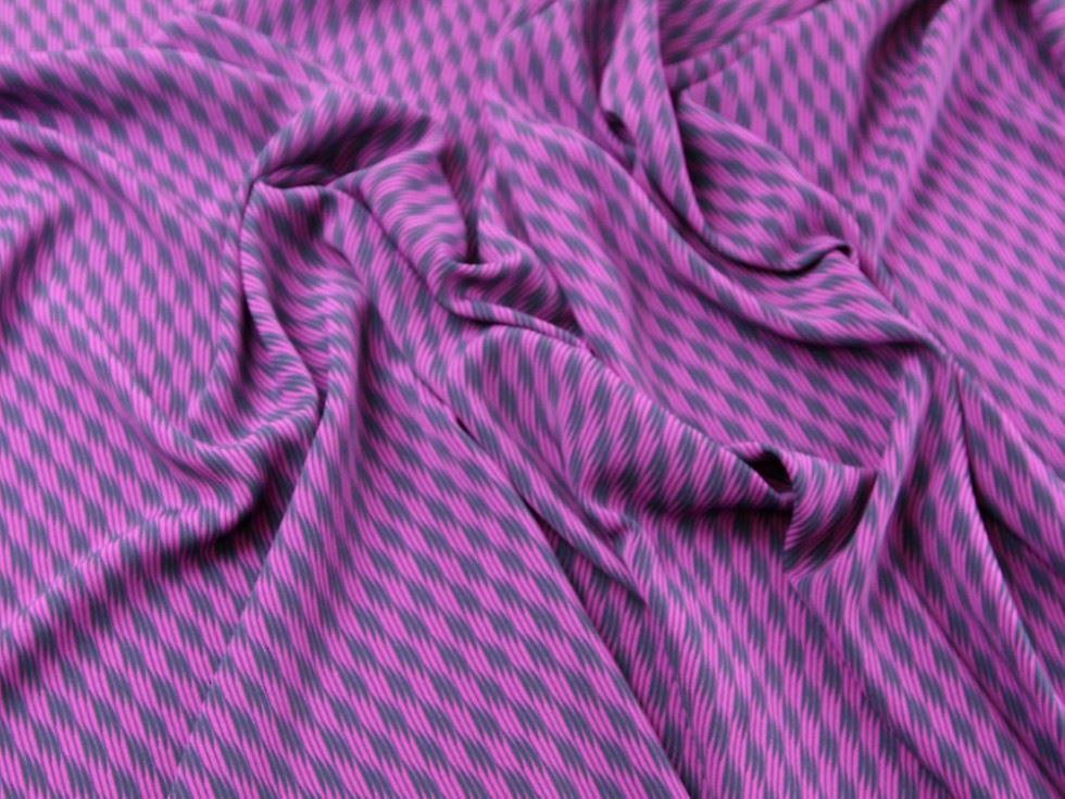 John Kaldor Hermione Crepe Fabric Fuchsia & Navy - per metre