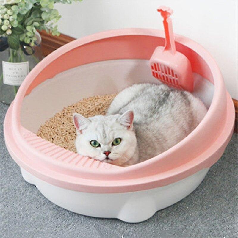 Cat Litter Boxes Pet Cat Semi Enclosed Toilet Creative Design Anti Cracking Cat Potty Largehousebreaking