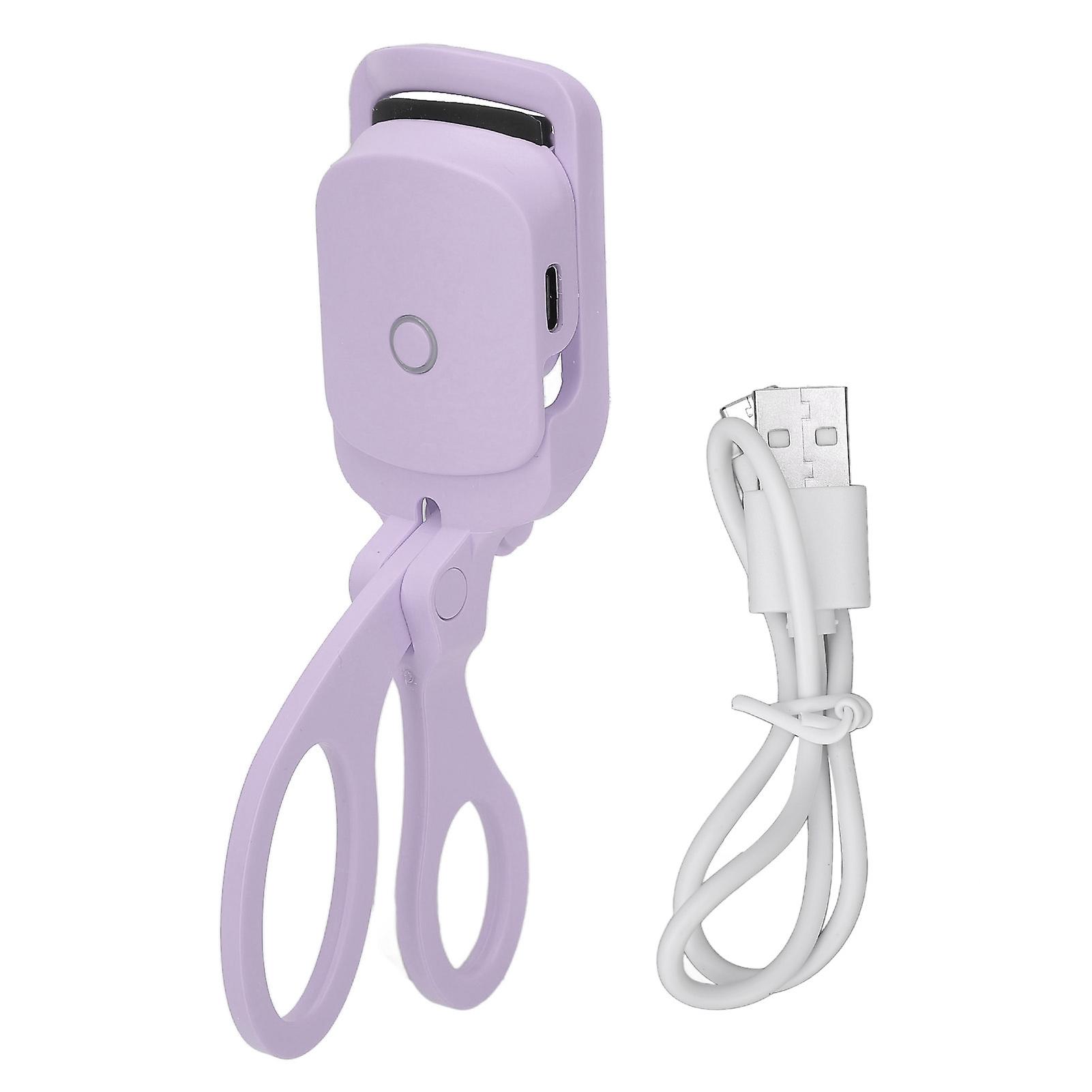 Recourbe-cils chauffant 2 engrenages Recourbe-cils électrique Portable Type C Recourbe-cils rechargeable violet