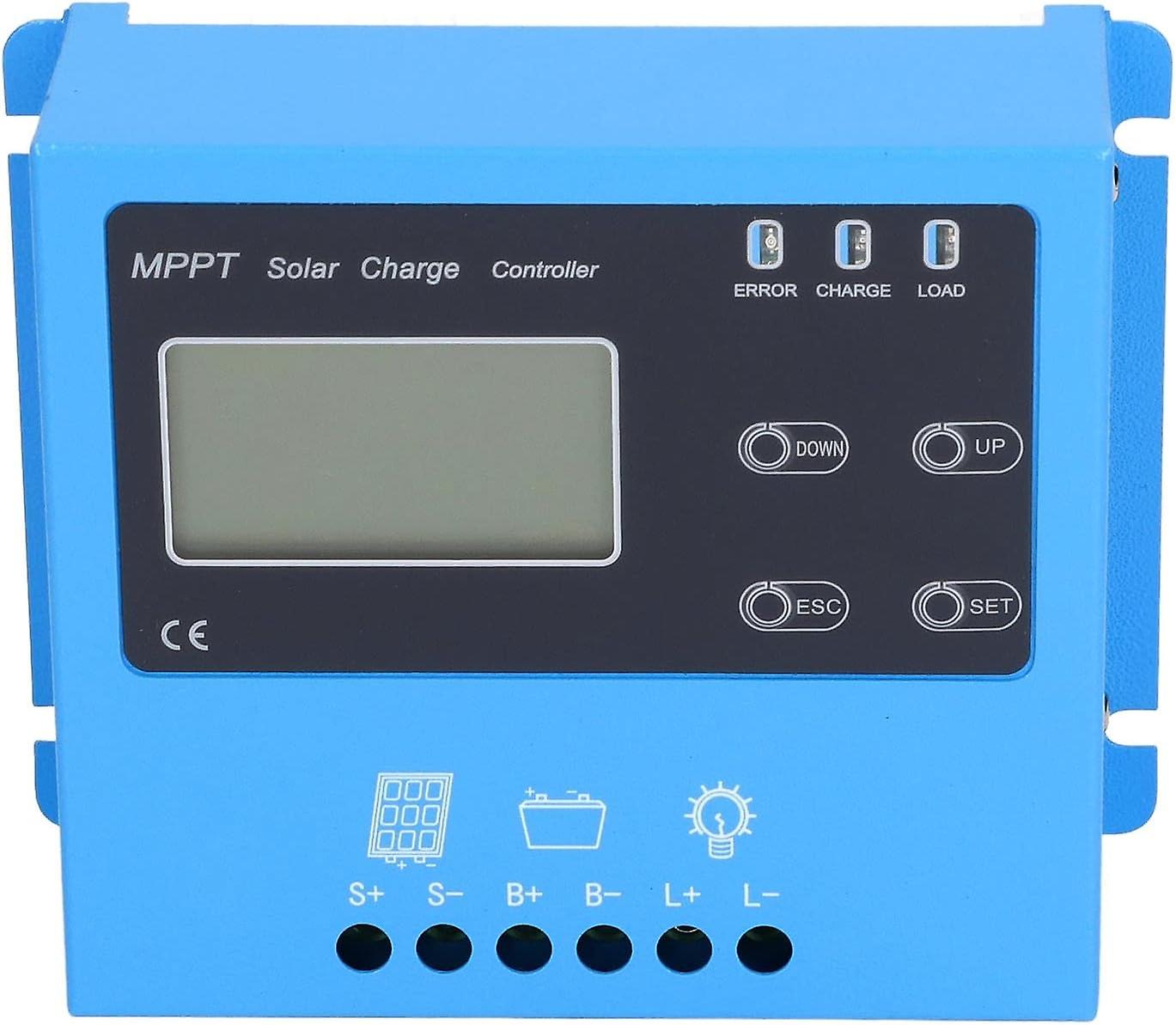 Solar Controller, Safe Protection Solar Panel Regulator Temp Compensation DC 12V 24V Auto Recognitio