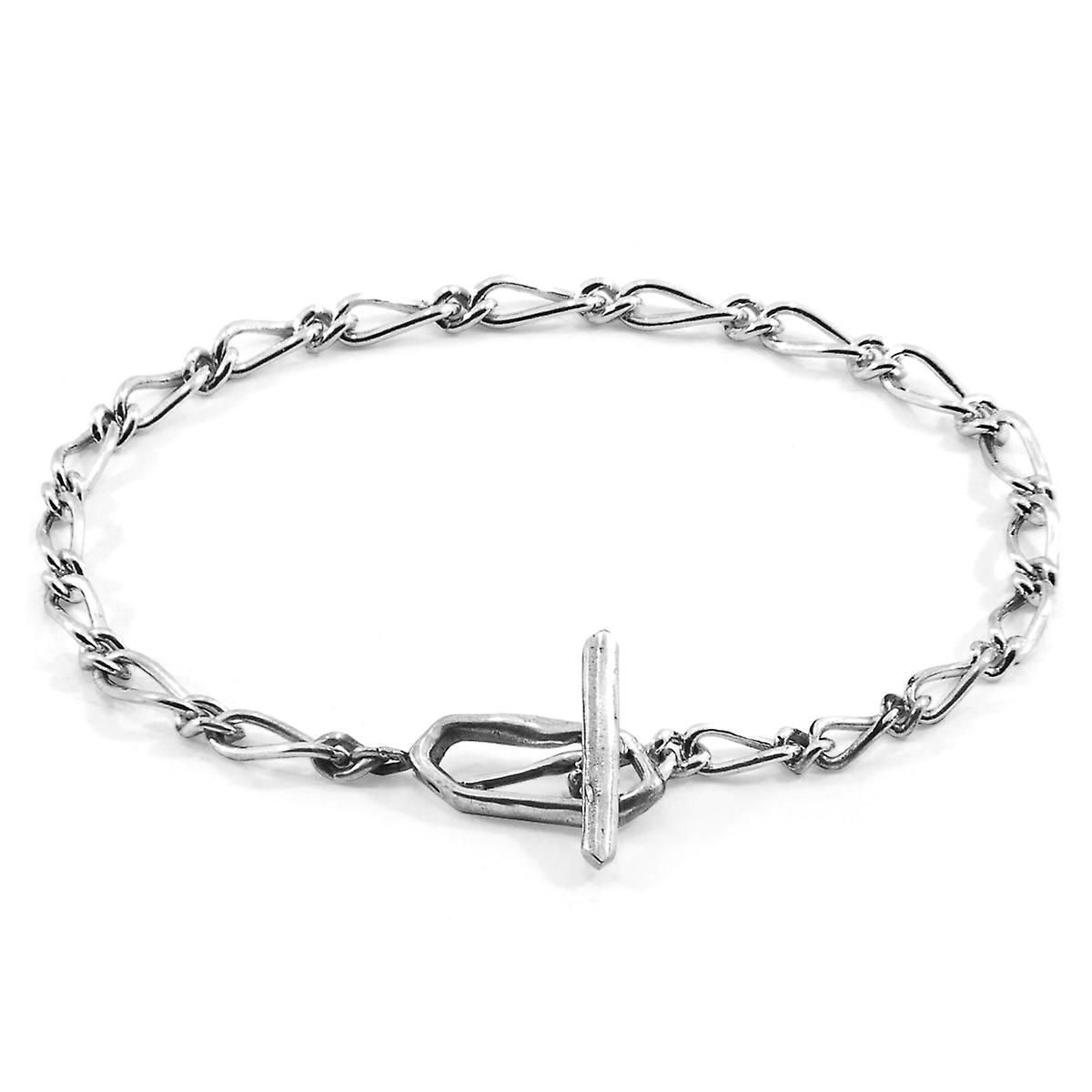 ANCHOR & CREW Arabella Twist Silver Chain T-Bar Bracelet