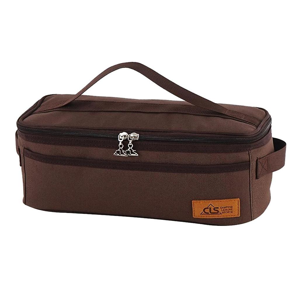 Camping Tableware Cutlery Storage Case Chopstick Spoon Fork Bag Brown