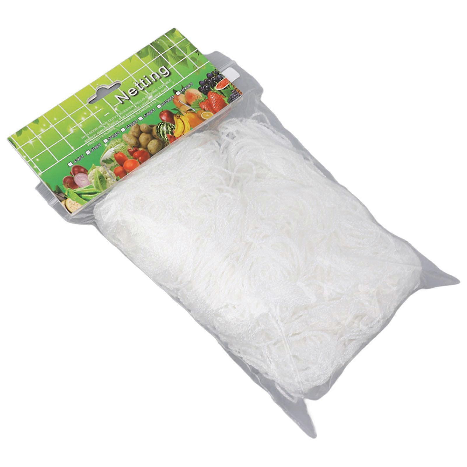 White Garden Plant Trellis Polyester Netting Fruits Vegetables Plants Trellis Net Multi Layer Climbing Plants Trellis Net for Home Yard Farm 5x30FT