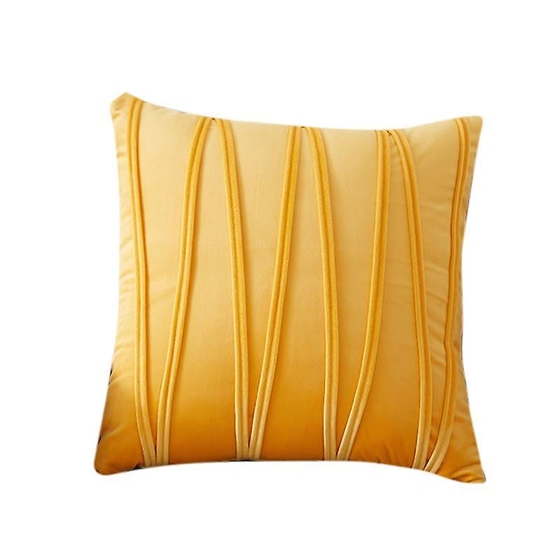 Cushion Cover (Pillow Core Not Included) - Single Piece, Plush, Yellow