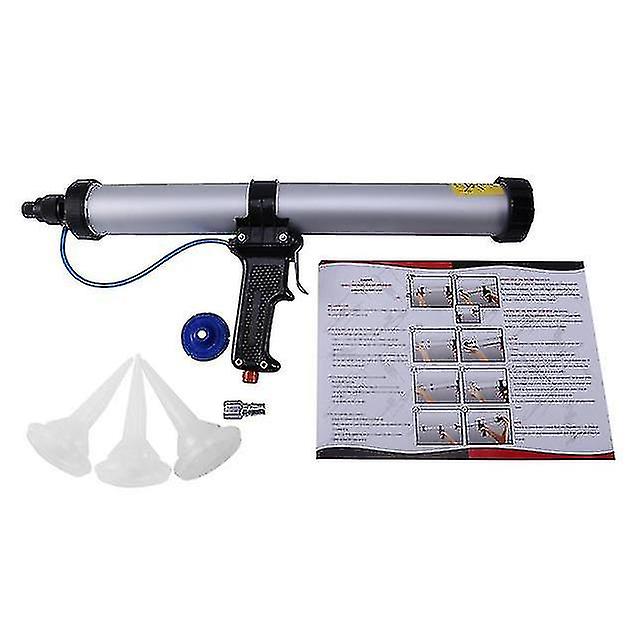15 Inches 600ml Sausage Pneumatic Caulking Tool Glass Glue Tool Air Rubber Tool Caulk Applicator Tool 1set