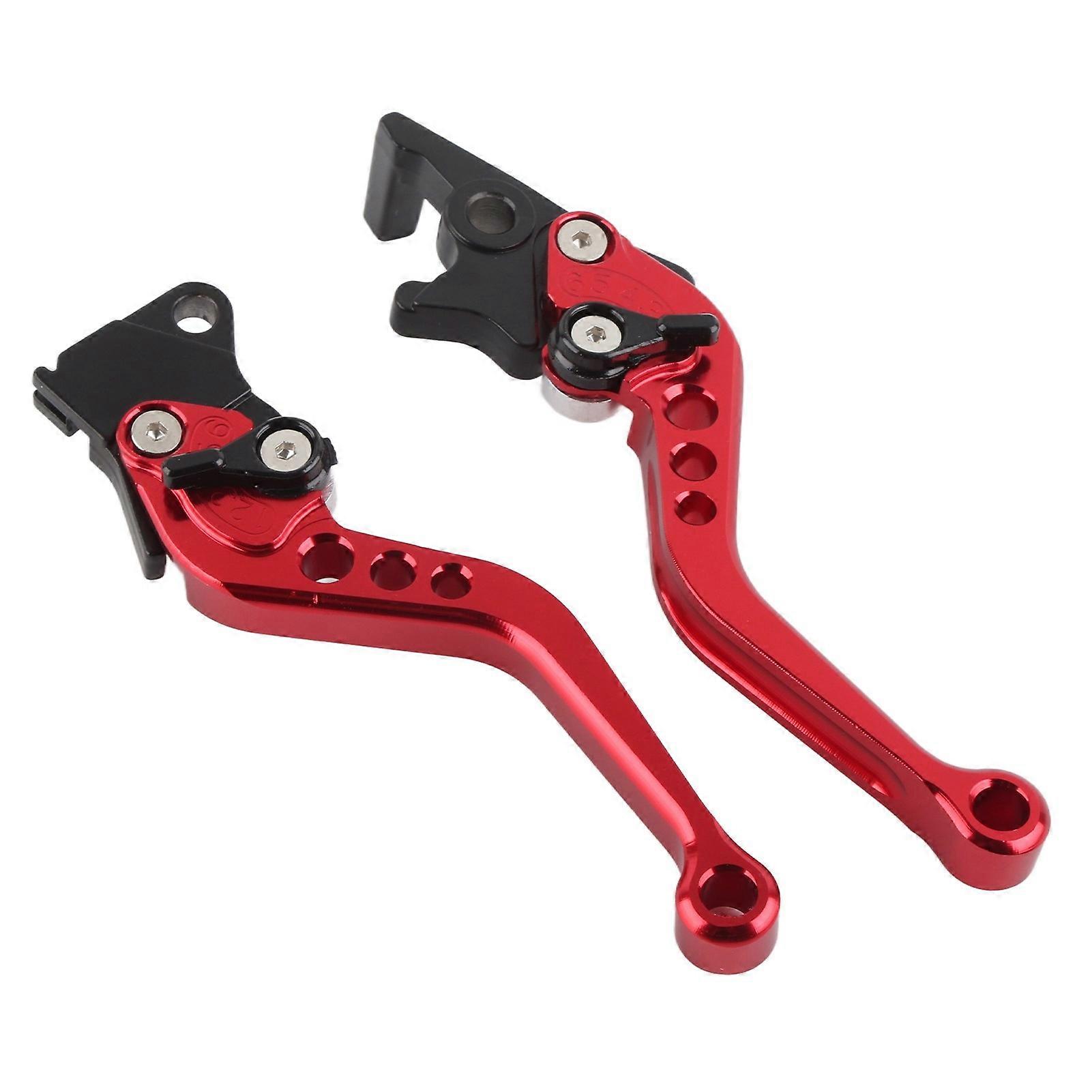 Pair of CNC Aluminum Motorcycle Clutch Drum Clutch Brake Lever Handle Red