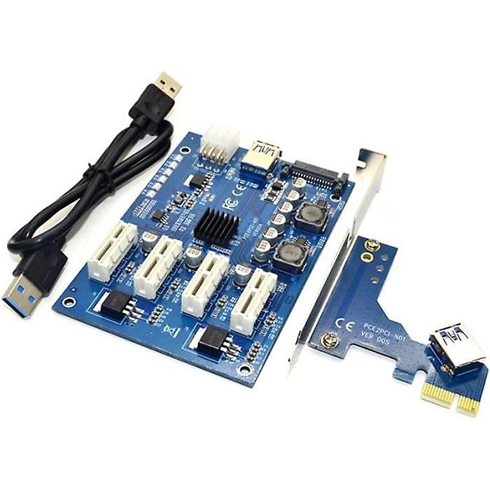 Zestaw rozszerzeń PCI-E X1 do 4PCI-E X16 1 do 4 portów Mnożnik przełącznika PCI Express HUB 6-pinowa karta rozszerzeń USB Sata do wydobywania BTC Miner