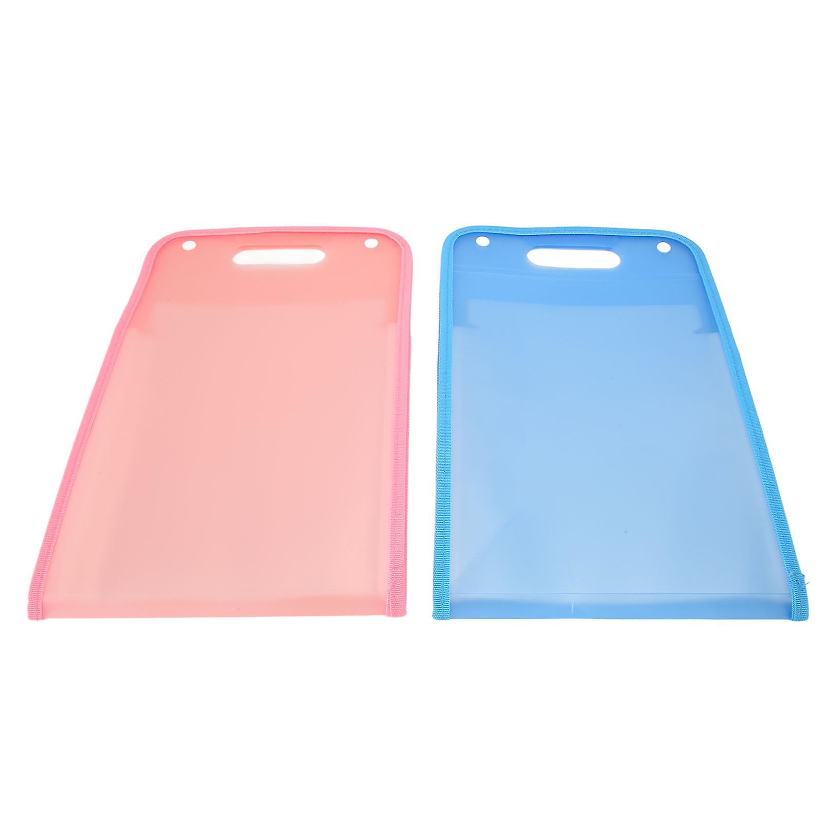 2pcs Vertical File Folders 13 Pockets Large Capacity A4 Document Folder Portable Plastic File Organizer for School Office Library Pink and Blue 