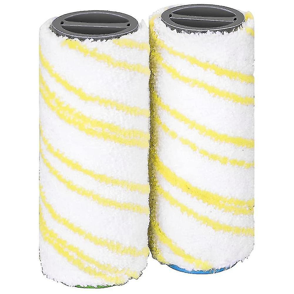 2 Pcs Set Rollers Compatible With Karcher Fc5 Fc7 Fc3 Fc3d Floor Cleaner Yellow